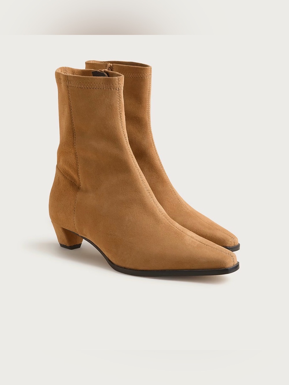 J.Crew. Remi square-toe ankle boots in stretch suede.7.5.New without the tags